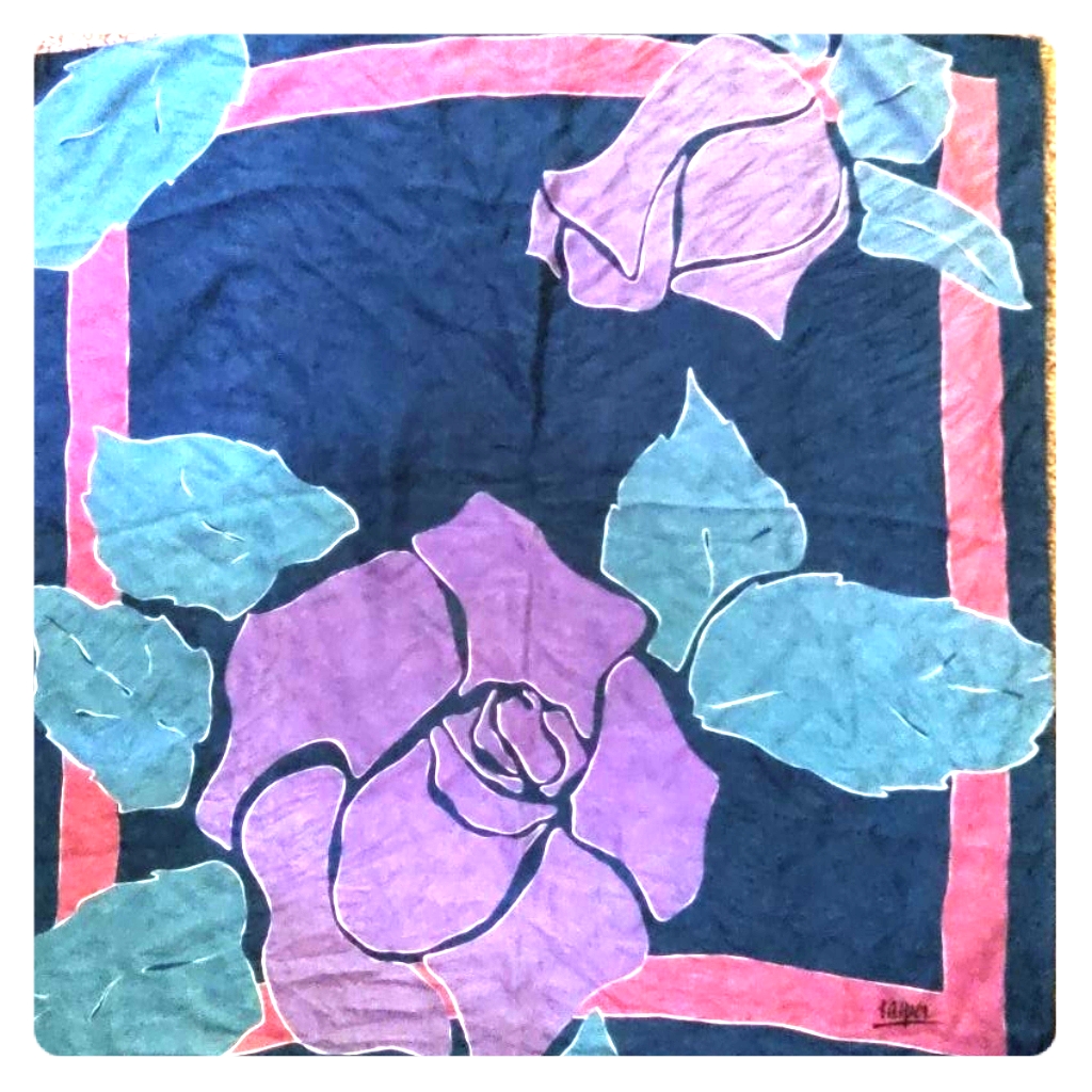 Vtg Kasper Rare Silk Scarf 1980s